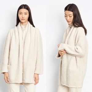 $495 Vince S Drape Front Cardigan 100% Wool Ivory